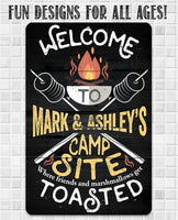 Personalized - Welcome To Our Campsite - Metal Sign