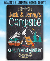 Personalized - Welcome To Our Campsite - Metal Sign