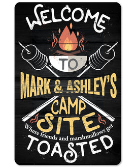 Personalized - Welcome To Our Campsite - Metal Sign