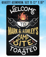 Personalized - Welcome To Our Campsite - Metal Sign