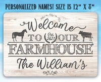 Personalized - Welcome To Our Farmhouse - Metal Sign
