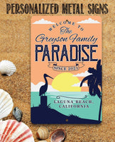 Personalized - Welcome To Paradise - Metal Sign