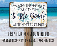 Personalized - Welcome You To The Beach - Metal Sign