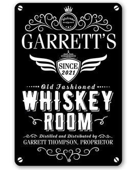 Personalized - Whiskey Room - Metal Sign