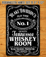 Personalized - Whiskey Room - Metal Sign