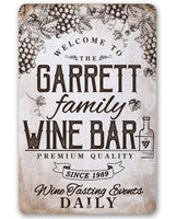 Personalized - Wine Bar - Metal Sign