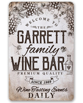 Personalized - Wine Bar - Metal Sign