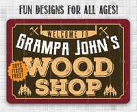 Personalized - Wood Shop - Metal Sign