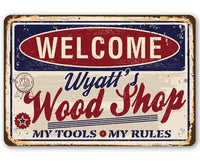 Personalized - Wood Shop - Metal Sign