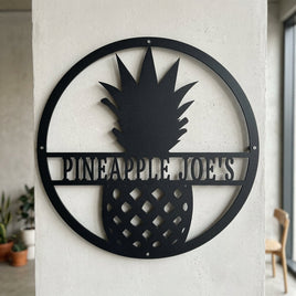 Custom Metal Wall Art - Personalized Pineapple Welcome Sign
