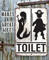 Pirate Mermaid Toilet - Metal Sign