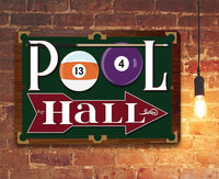 Pool Hall - Metal Sign