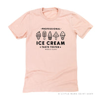 Professional Ice Cream Taste Tester -  Single Cone on Back - Unisex Tee