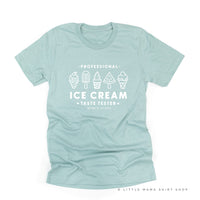 Professional Ice Cream Taste Tester -  Single Cone on Back - Unisex Tee