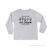 Professional Ice Cream Taste Tester - Single Cone on Back - Child Long Sleeve Tee