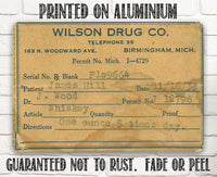 Prohibition Whiskey Prescription - Metal Sign