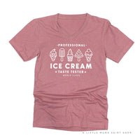 Professional Ice Cream Taste Tester -  Single Cone on Back - Unisex Tee