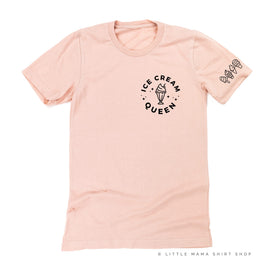 Ice Cream Queen - (Pocket Size) - Ice Cream Sleeve Detail  - Unisex Tee