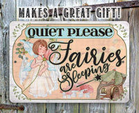 Quiet Please Fairies - Metal Sign