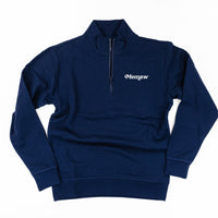 Mother's Day Quarter Zip Sweatshirt - Multiple Names + Colors Available (white thread)