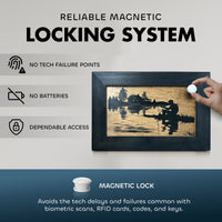Rather Be Fishing Hidden Gun Safe - Handcrafted Gun Concealment Decor - Hidden Gun Shelf with Magnetic Lock for Quick Access - Hidden Wall Safe for Secure Storage - Made in USA