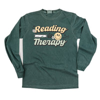 Reading is Therapy - Long Sleeve Comfort Colors Tee