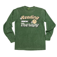 Reading is Therapy - Long Sleeve Comfort Colors Tee