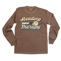 Reading is Therapy - Long Sleeve Comfort Colors Tee