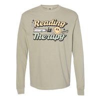 Reading is Therapy - Long Sleeve Comfort Colors Tee