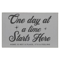 Recovery Indoor Doormat | Inspiring Sobriety | One Day at a Time Starts Here (Light Colors)