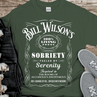 Recovery T-Shirt | Inspiring Sobriety |  Bill Wilson's 100% Living Proof Sobriety