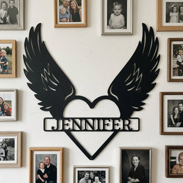 Custom Metal Wall Art - Angel Wing Remembrance Sign