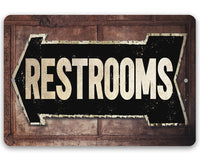 Rest Room - Left or Right - Metal Sign