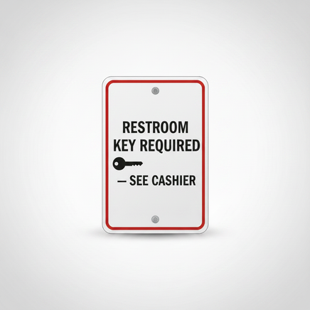 Restroom Key Required Sign