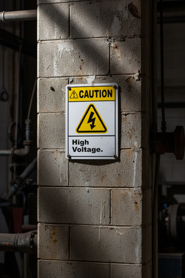 Caution High Voltage Label