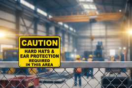 Ear Protection Hard Hats Required Sign
