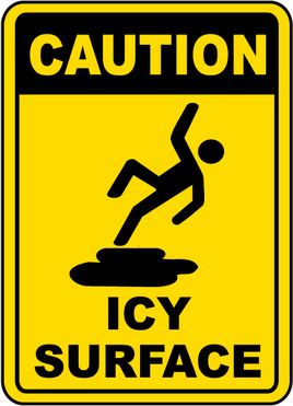 Caution Icy Surface Sign