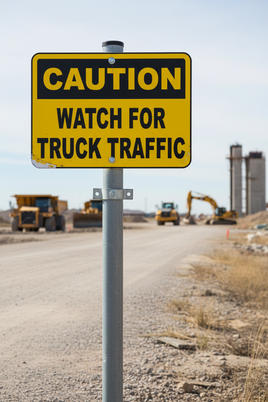 Caution Watch For Truck Traffic Sign