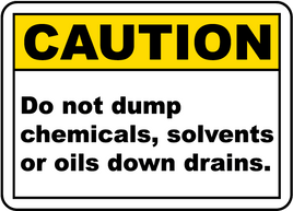 ⚠️ Caution Signs :No Chemicals Down Drains Sign