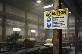 Eye Protection and Hard Hats Sign