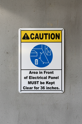 Area Must Be Clear For 36 Inches Sign