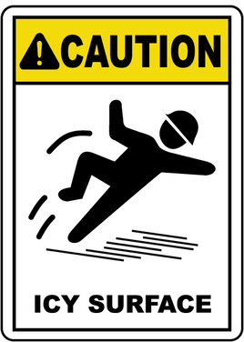 Caution Icy Surface Sign