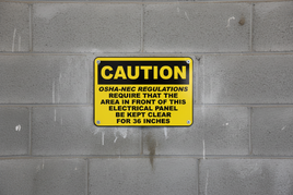 Caution OSHA-NEC Regulations Sign