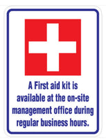 First Aid Kit Sign - 18" x 24