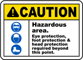 Caution: Hazardous Area PPE Required Sign-05512