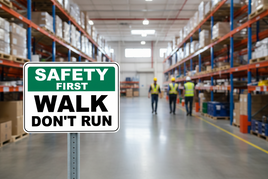 ⚠️ Caution Signs :Safety First Walk Don't Run Sign