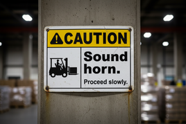 Caution Sound Horn Proceed Slowly Sign