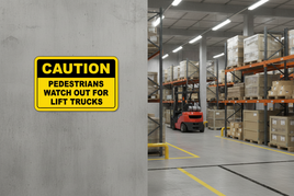 Pedestrians Watch For Lift Trucks Sign