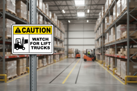 Caution Watch For Lift Trucks Sign
