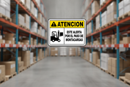 Spanish Caution Watch For Lift Trucks Sign